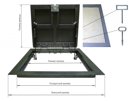 Напольный люк Стелс 900*1900п конструкция