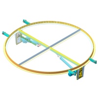 Круглый стеклянный люк двухстворчатый с электроприводом 3D модель закрытое положение